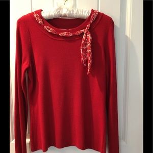 Emma James Red Sweater with Scarf